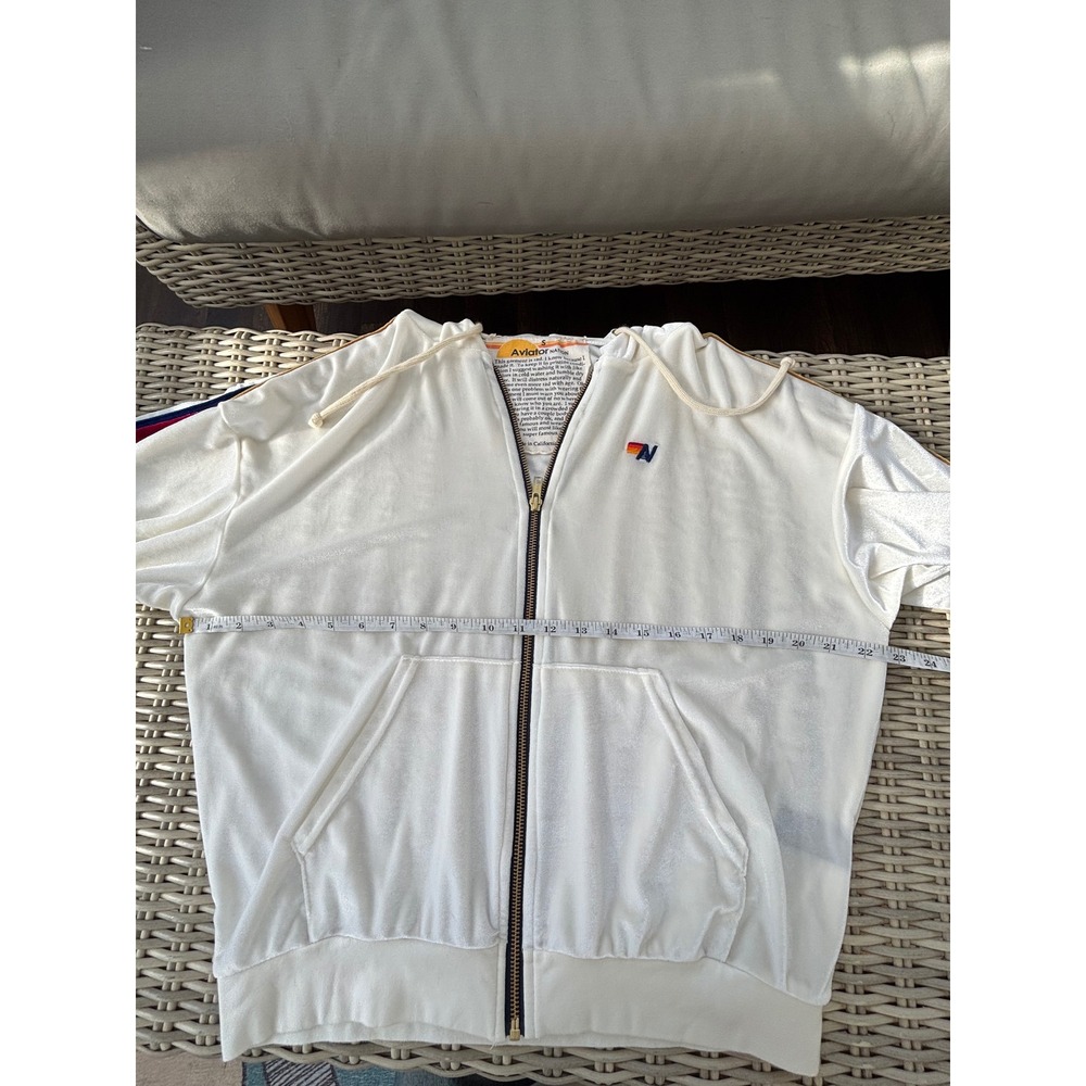 Aviator Nation Classic Velvet Relaxed Zip Hoodie Small Rainbow Athleisure velour - Picture 10 of 11